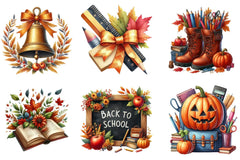 Autumn Back to School Design Clipart Bundle - CraftNest - Digital Crafting and Art