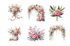 Dusty Pink Floral Clipart Bundle - CraftNest - Digital Crafting and Art