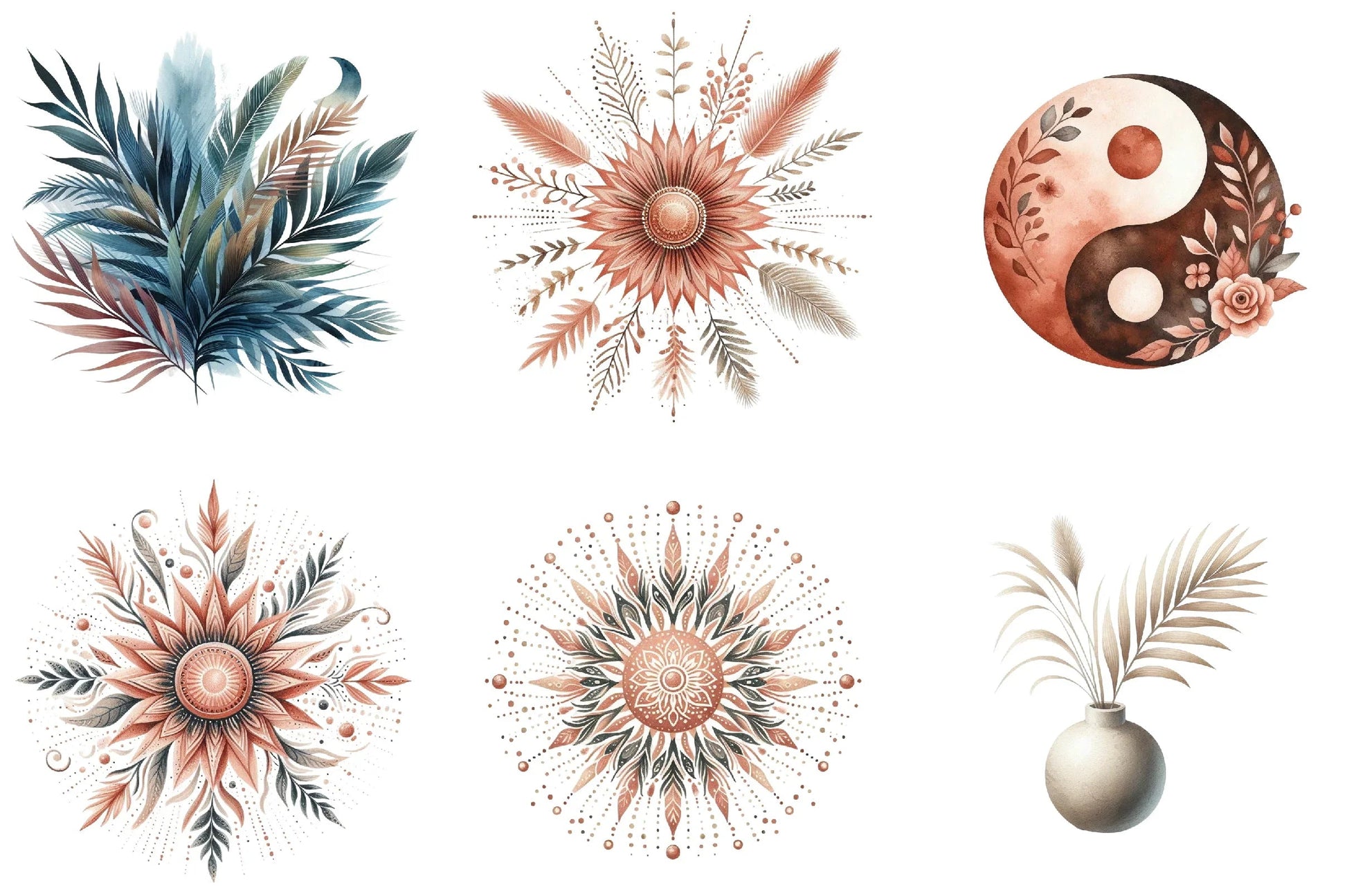 Modern Abstract Boho Art Clipart Bundle - CraftNest - Digital Crafting and Art