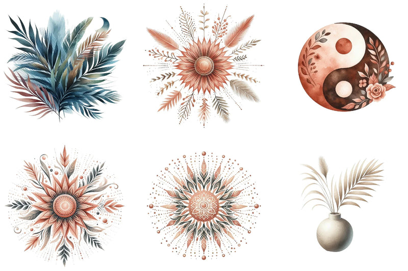 Modern Abstract Boho Art Clipart Bundle - CraftNest - Digital Crafting and Art