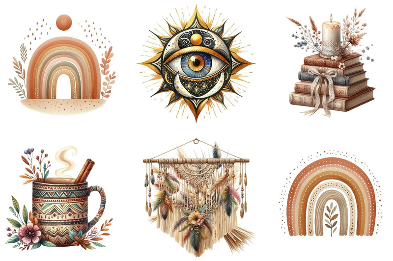 Boho Clipart Bundle - CraftNest - Digital Crafting and Art