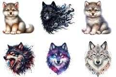 Wolf Clipart Bundle - CraftNest - Digital Crafting and Art