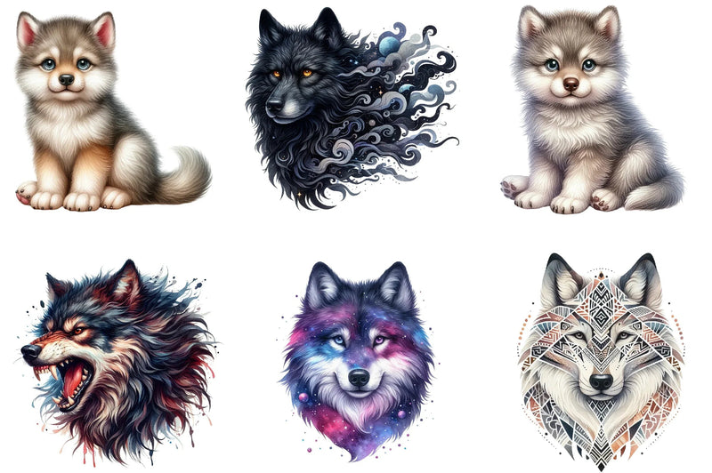 Wolf Clipart Bundle - CraftNest - Digital Crafting and Art