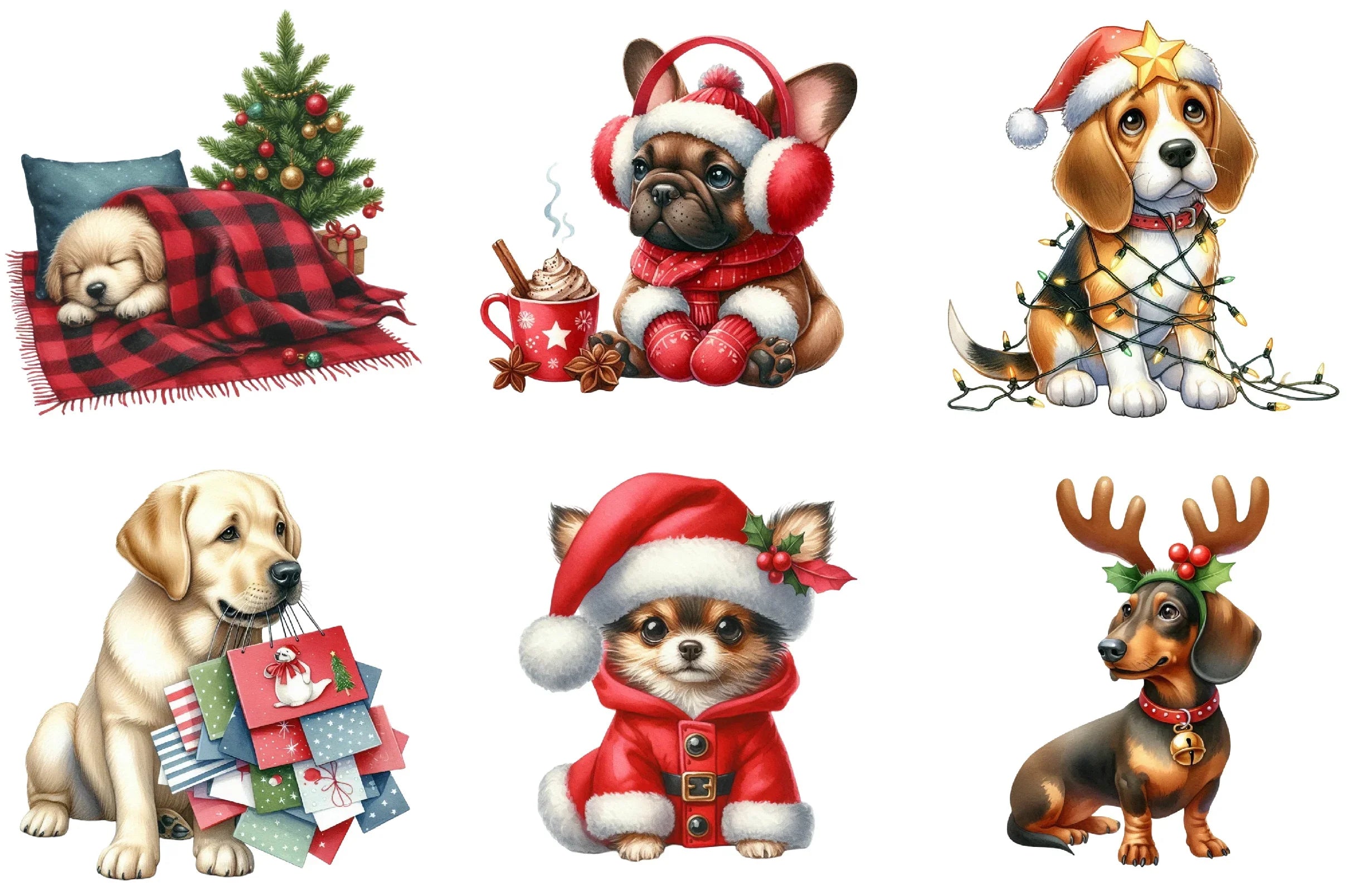 Christmas Dog Clipart Bundle - CraftNest - Digital Crafting and Art