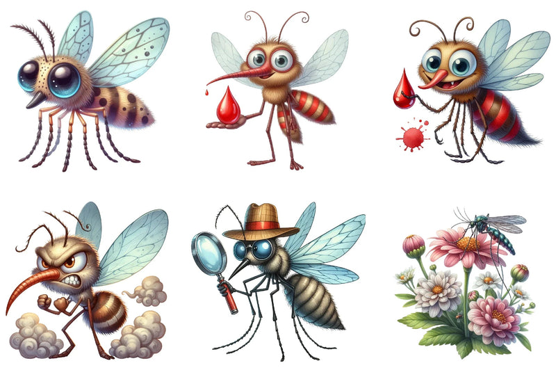 Mosquitoes Clipart Bundle - CraftNest - Digital Crafting and Art