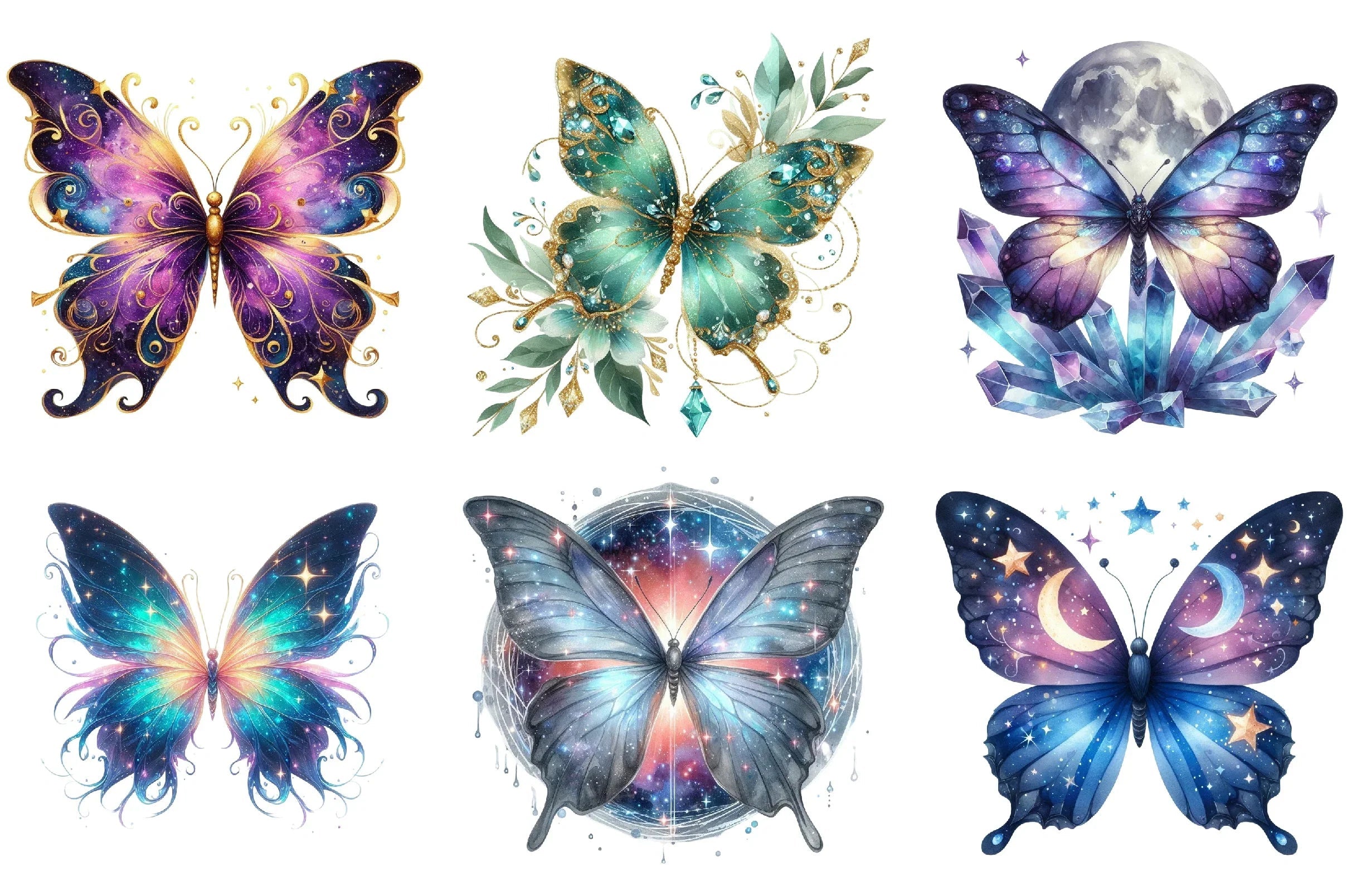 Magic Butterflies Clipart Bundle - CraftNest - Digital Crafting and Art