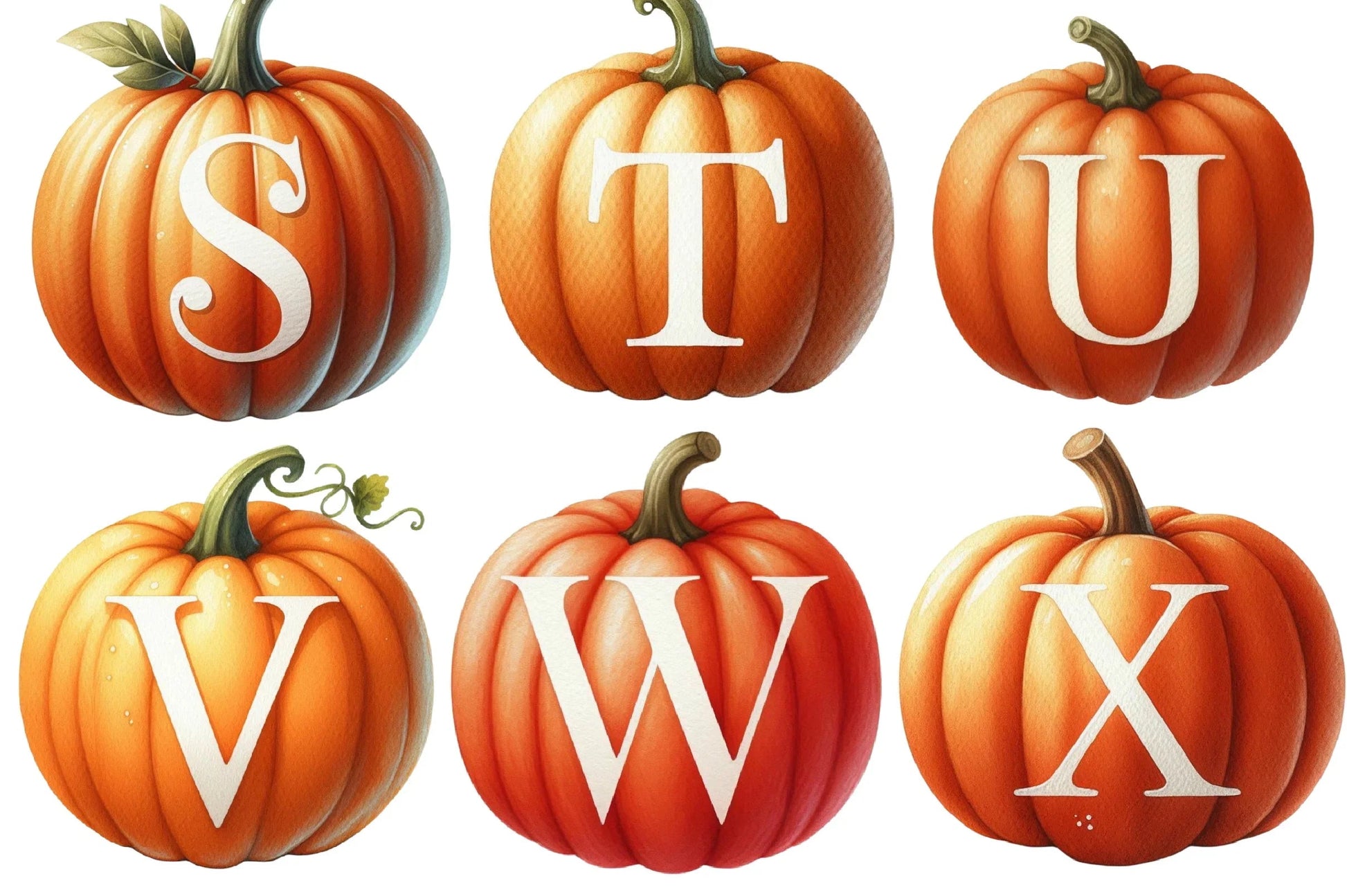 Pumpkin Letter Decals Clipart Bundle - CraftNest - Digital Crafting and Art