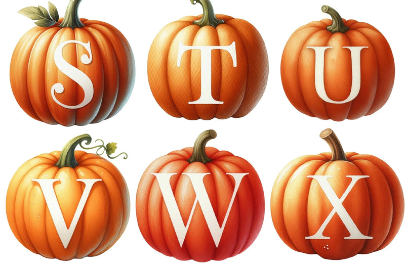 Pumpkin Letter Decals Clipart Bundle - CraftNest - Digital Crafting and Art