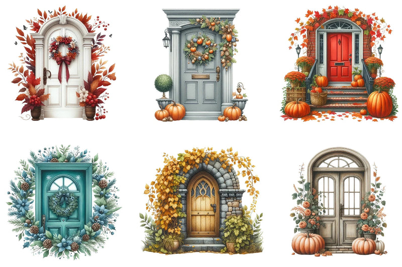 Autumn Door Clipart Bundle - CraftNest - Digital Crafting and Art