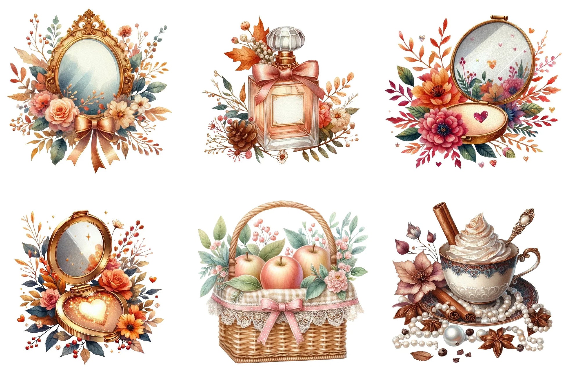 Cute Coquette Autumn Clipart Bundle - CraftNest - Digital Crafting and Art