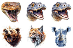Aggressive Animal Head Clipart Bundle - CraftNest - Digital Crafting and Art