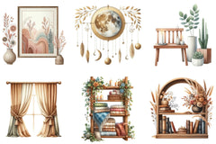Boho Home Decor Clipart Bundle - CraftNest - Digital Crafting and Art