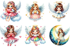 Cute Angel Girl Clipart Bundle - CraftNest - Digital Crafting and Art