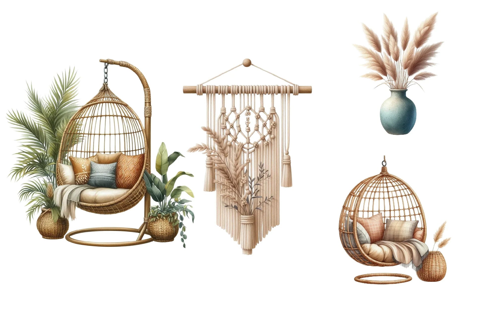 Boho Home Decor Clipart Bundle - CraftNest - Digital Crafting and Art