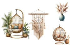 Boho Home Decor Clipart Bundle - CraftNest - Digital Crafting and Art