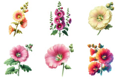 Hollyhock Clipart Bundle - CraftNest - Digital Crafting and Art
