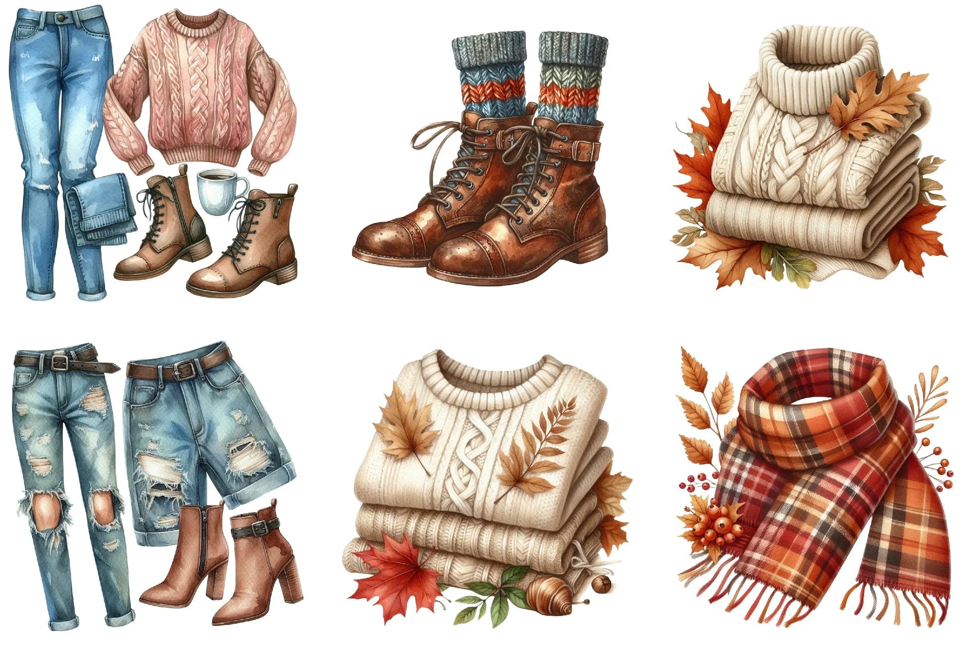 Autumn Fashion Clipart Bundle - CraftNest - Digital Crafting and Art