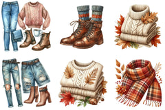 Autumn Fashion Clipart Bundle - CraftNest - Digital Crafting and Art