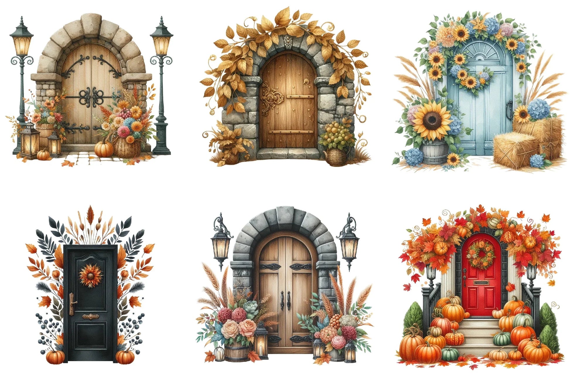 Autumn Door Clipart Bundle - CraftNest - Digital Crafting and Art