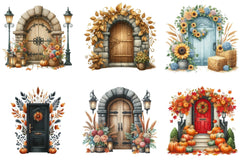 Autumn Door Clipart Bundle - CraftNest - Digital Crafting and Art