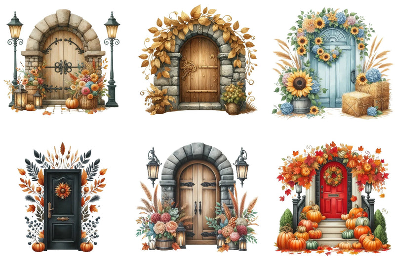 Autumn Door Clipart Bundle - CraftNest - Digital Crafting and Art
