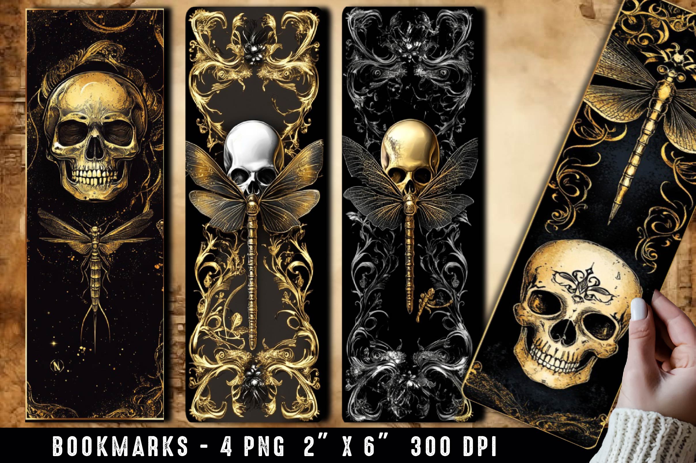 Skull Dragonfly Bookmark 1