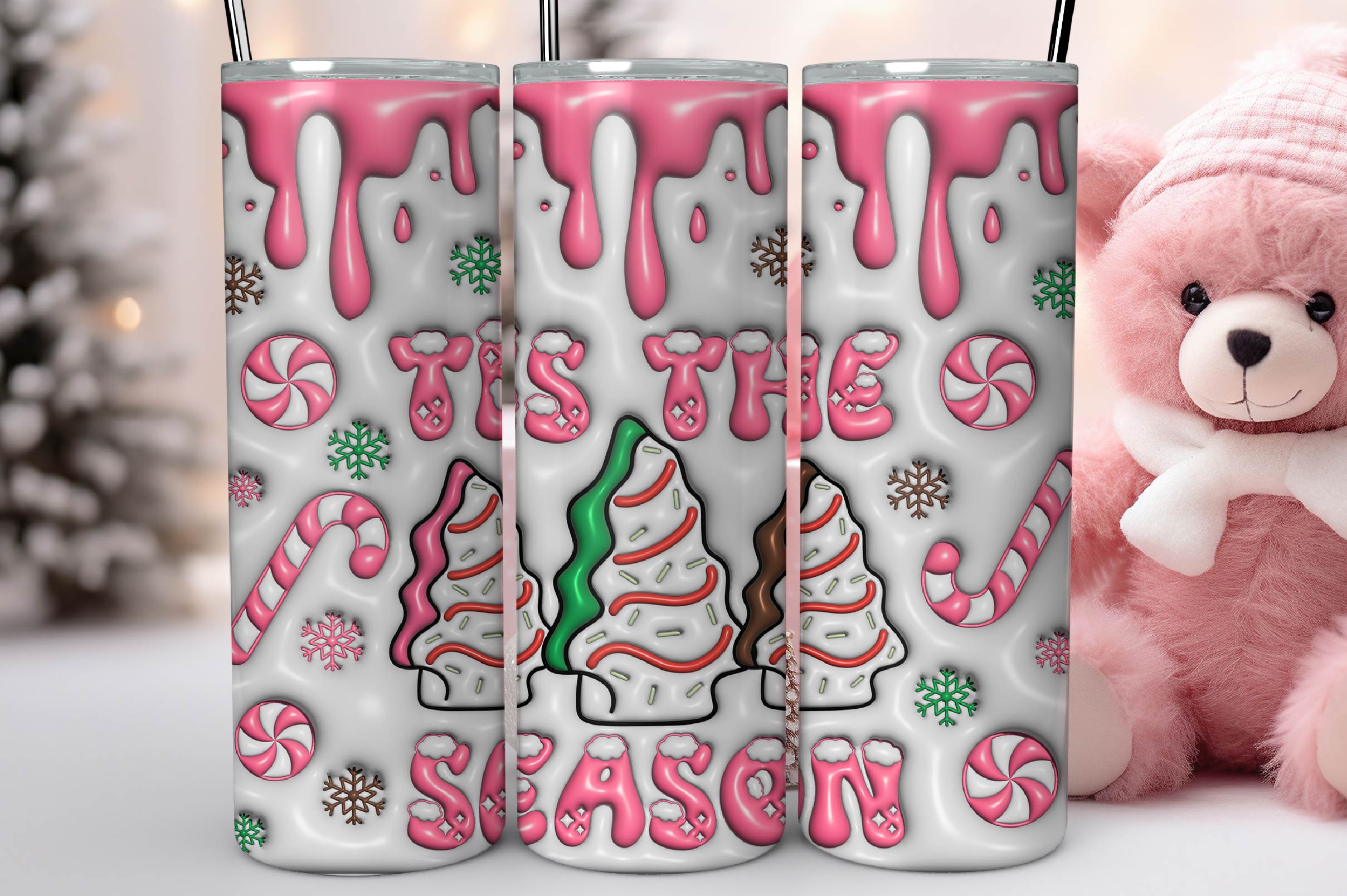 3D Christmas Inflated Tumbler Bundle 4