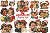 Vintage Christmas Card Clipart Bundle
