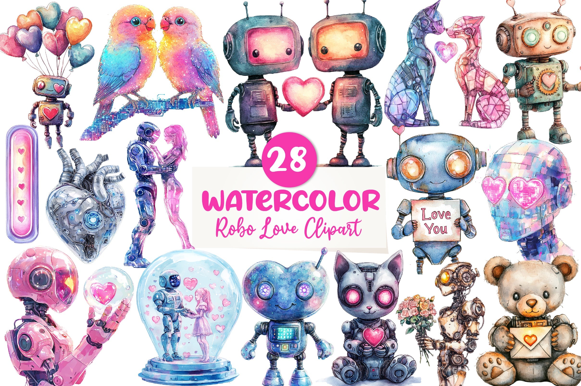 Robo Love Clipart Bundle
