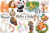 Cute Mother & Baby Set Clipart Bundle