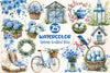 Spring Neutral Blue Clipart Bundle