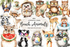 Happy Beach Day Forest Animals Clipart Bundle