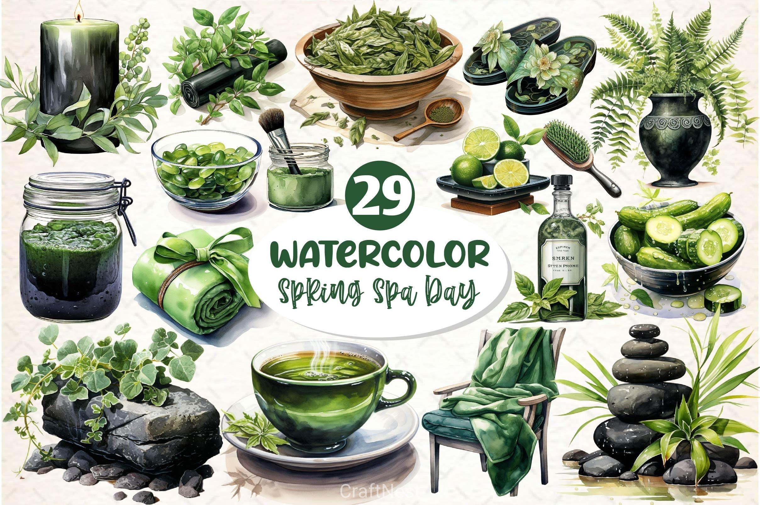 Spring Spa Day Clipart Bundle 2