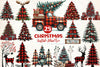 Buffalo Plaid Christmas Tree Clipart Bundle