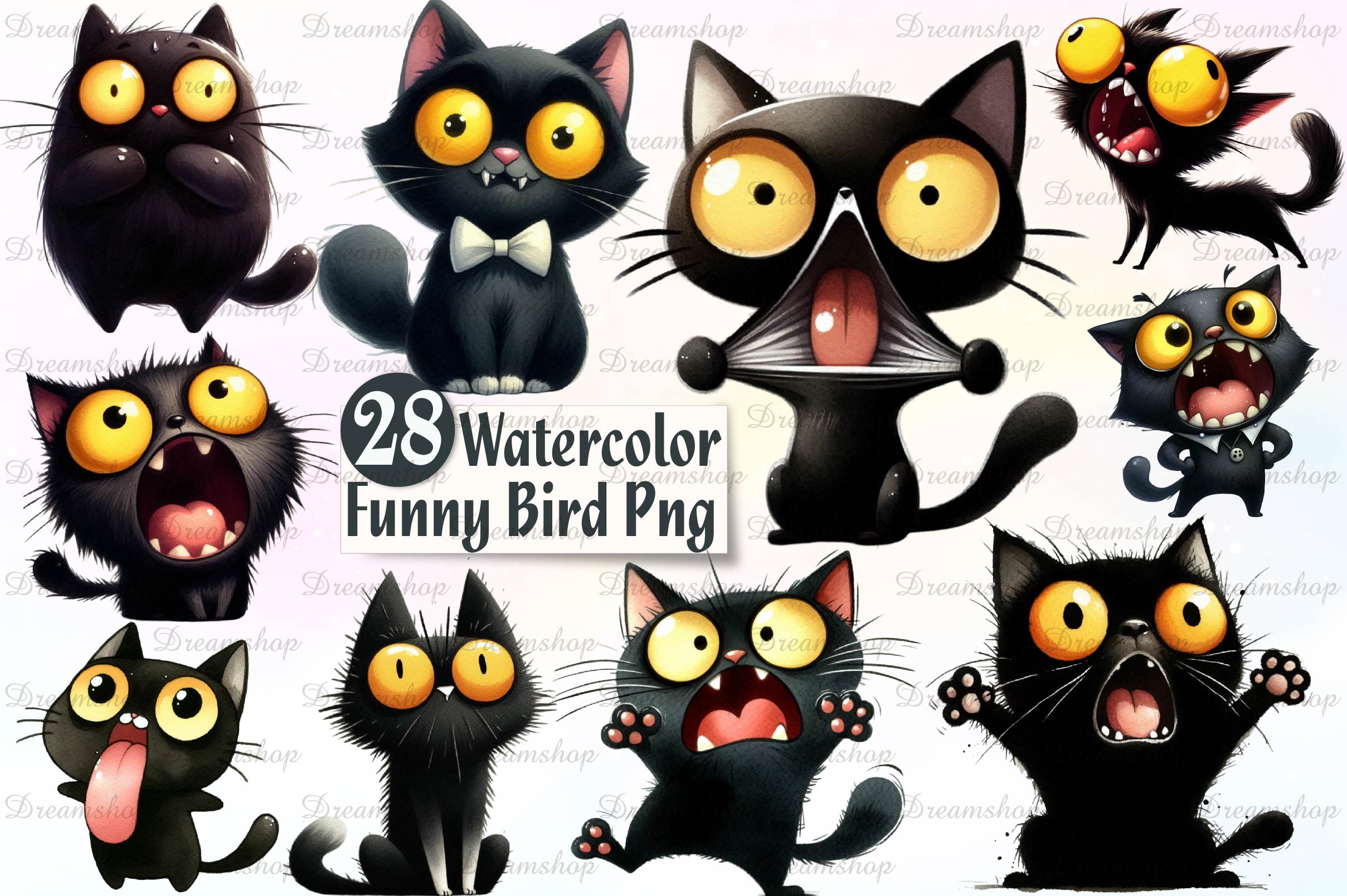 Crazy Cats Clipart Bundle