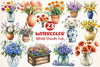 Spring Flowers Vase Clipart Bundle