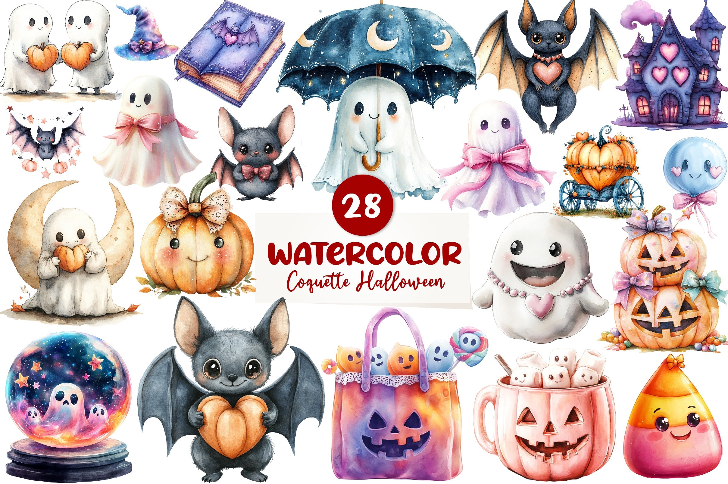 Coquette Halloween Clipart Bundle