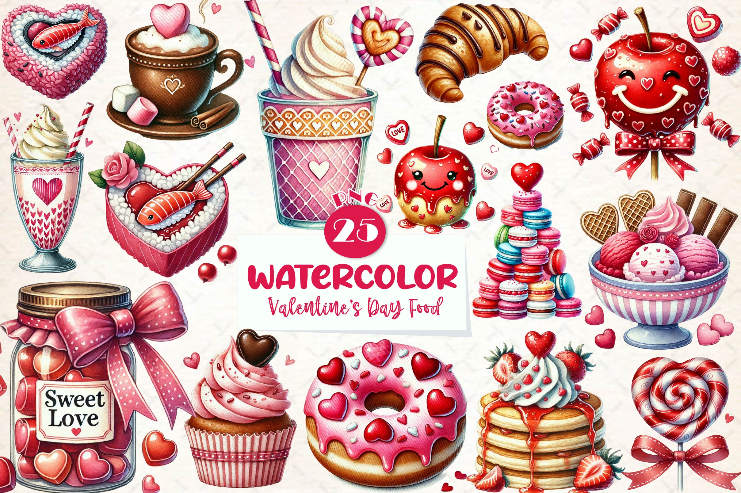 Valentine'S Day Food Clipart Bundle 1