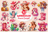 Kawaii Cowgirl Clipart Bundle