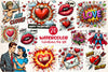 Pop Art Valentines Day Clipart Bundle