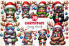 Grumpy Animals Christmas Clipart Bundle