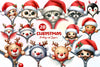 Christmas Peeking Out Zipper Clipart Bundle