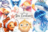 Adorable Sea Creatures Summer Clipart Bundle