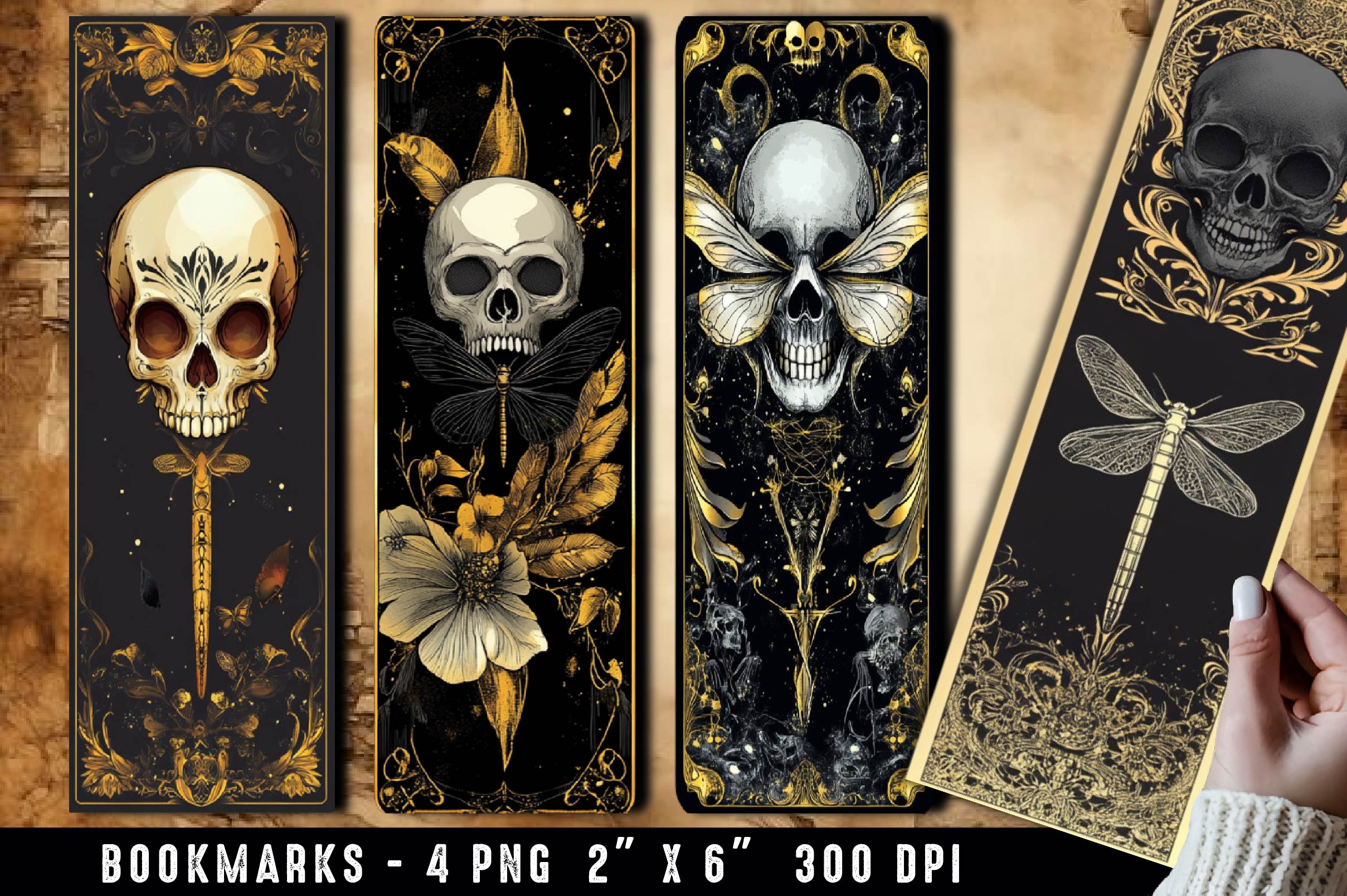 Skull Dragonfly Bookmark 2