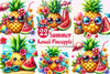 Summer Kawaii Pineapple Clipart Bundle 1