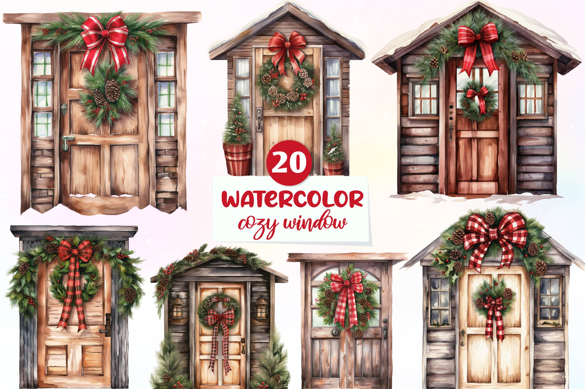 Christmas Cozy Window Clipart Bundle