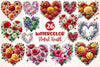 Valentine Floral Heart Clipart Bundle