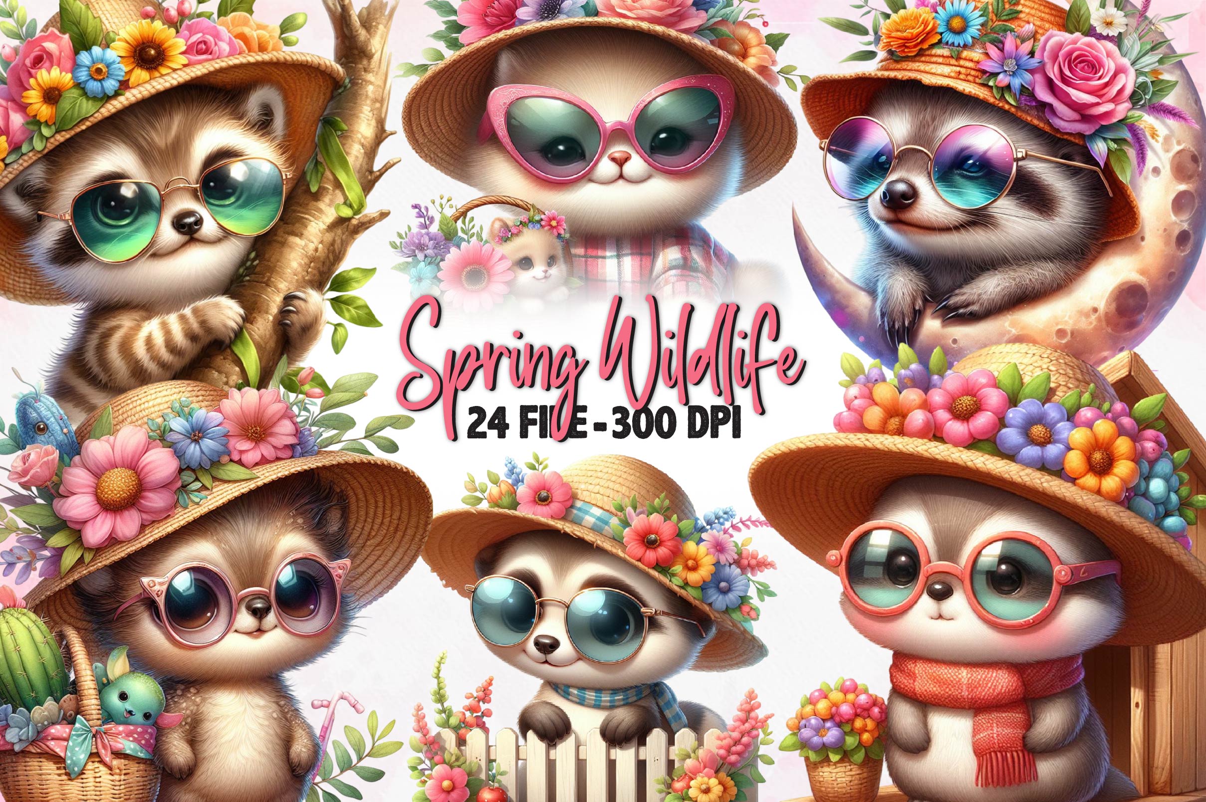 Cute Spring Wildlife Clipart Bundle
