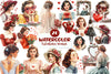 Vintage Valentines Woman Clipart Bundle