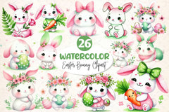 Cute Easter Bunny Clipart Bundle 9 - CraftNest - Digital Crafting and Art